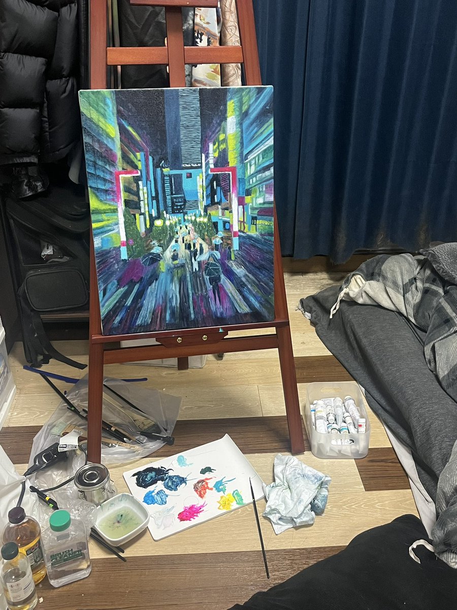 歌舞伎町流星群I» キャンバスに油彩。 530×410mm(P10) 新作ができまし