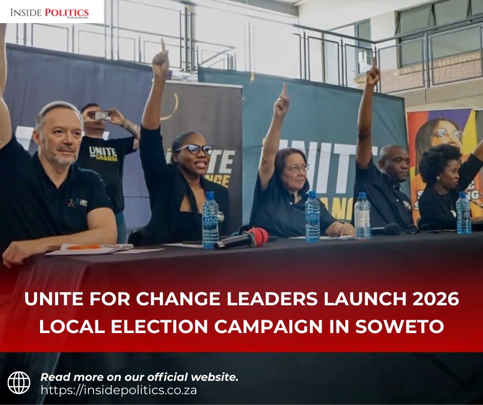 InsidePoliticSA's tweet image. #UniteForChange leaders #Maimane, #DeLille &amp;amp; #Zibi launched their 2026 campaign in Kliptown, calling for real service delivery, dignity in leadership and an end to poverty, corruption &amp;amp; #GBV. The merged movement will contest next year’s local elections.

Full story:…