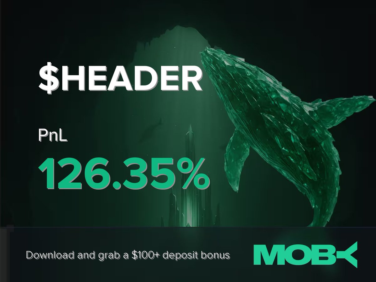 whalewatchalert's tweet image. Win Alert 📈

A trader on Moby Mobile just closed a position of $HEADER with a PnL of +126.35%.