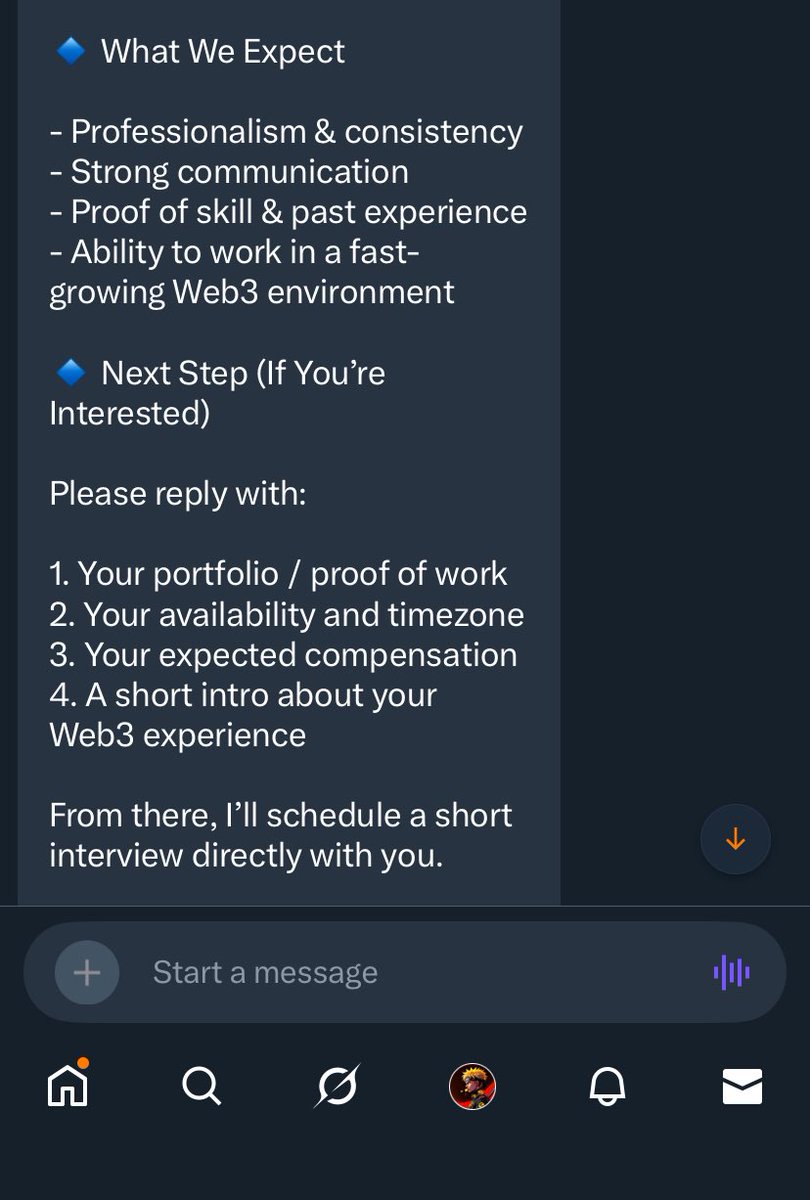 anonymous3crypt's tweet image. Web3 jobs have always been the real deal…

Forget all those job hunting hacks, forget running around every platform.

If you don’t have real value, you can’t do anything.

Find one strong niche that projects truly need, Learn and Build with it.

I’ve been receiving this kind of…