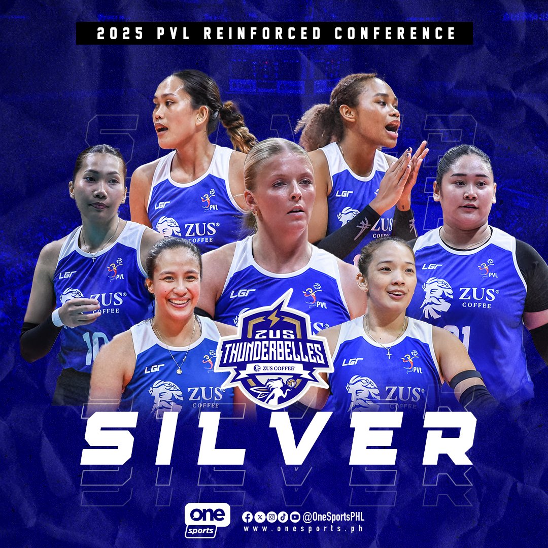 OneSportsPHL's tweet image. BREWING A BRIGHT FUTURE 🥈

History is made as the ZUS Coffee Thunderbelles clinch the silver medal in their first-ever Finals appearance, delivering a brave and electrifying performance against the Petro Gazz Angels in the 2025 PVL Reinforced Conference championship!

#PVL2025