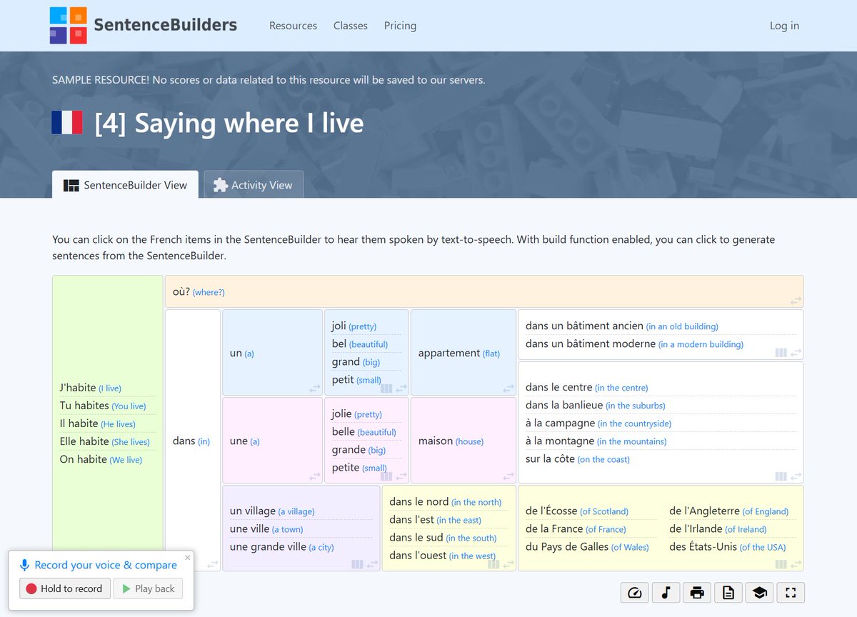 SentenceBuildrs's tweet photo. 🇫🇷 FRENCH sample resource 👇👇👇
🌏 https://t.co/1bMud5abyj
Click the link above to try it for yourself :) 
#SentenceBuilders #EPI #mfltwitterati https://t.co/pD5PDGmxkW