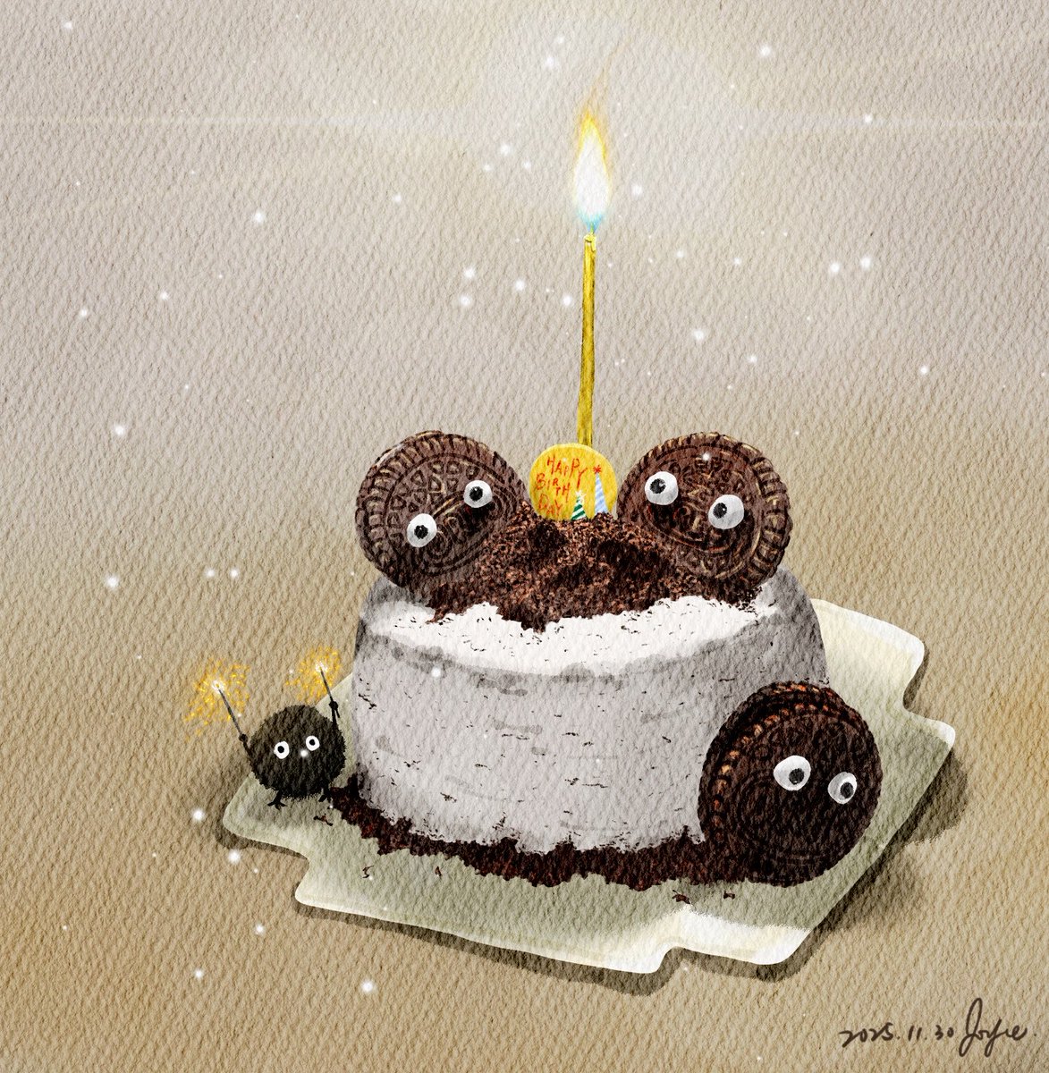 joycecarney50's tweet photo. Today’s practice ~ Oreo cake in Procreate watercolor!
Was too realistic and stiff lol, added soot sprites + Pepe , instantly chaotic and alive 😂
#Procreate #OreoCake https://t.co/m6iHsFFRyd
