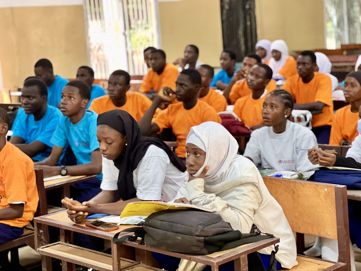 UnaidsGambia's tweet photo. Day 2 in Upper River Region: Minds enlightened, futures brightened!
Amazing sessions on HIV/AIDS, Menstrual Hygiene, and Career Guidance with students from Nasir & St. Georges Senior Secondary School. Empowering the whole student with #EducationPlus.
#Youth #Sensitization https://t.co/5iRhvnlaU4