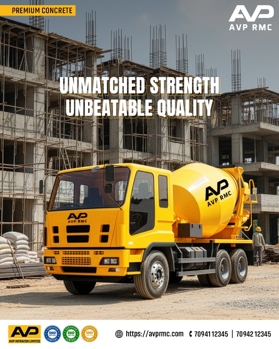With precision batching, consistent performance, and reliable service, AVP Ready Mix Concrete ensures your structures stand strong for years to come.
Visit: avprmc.com

#AVPRMC #ReadyMixConcrete #ConcreteQuality #BuiltToLast #StrongerFoundations #Tiruppur #Coimbatore