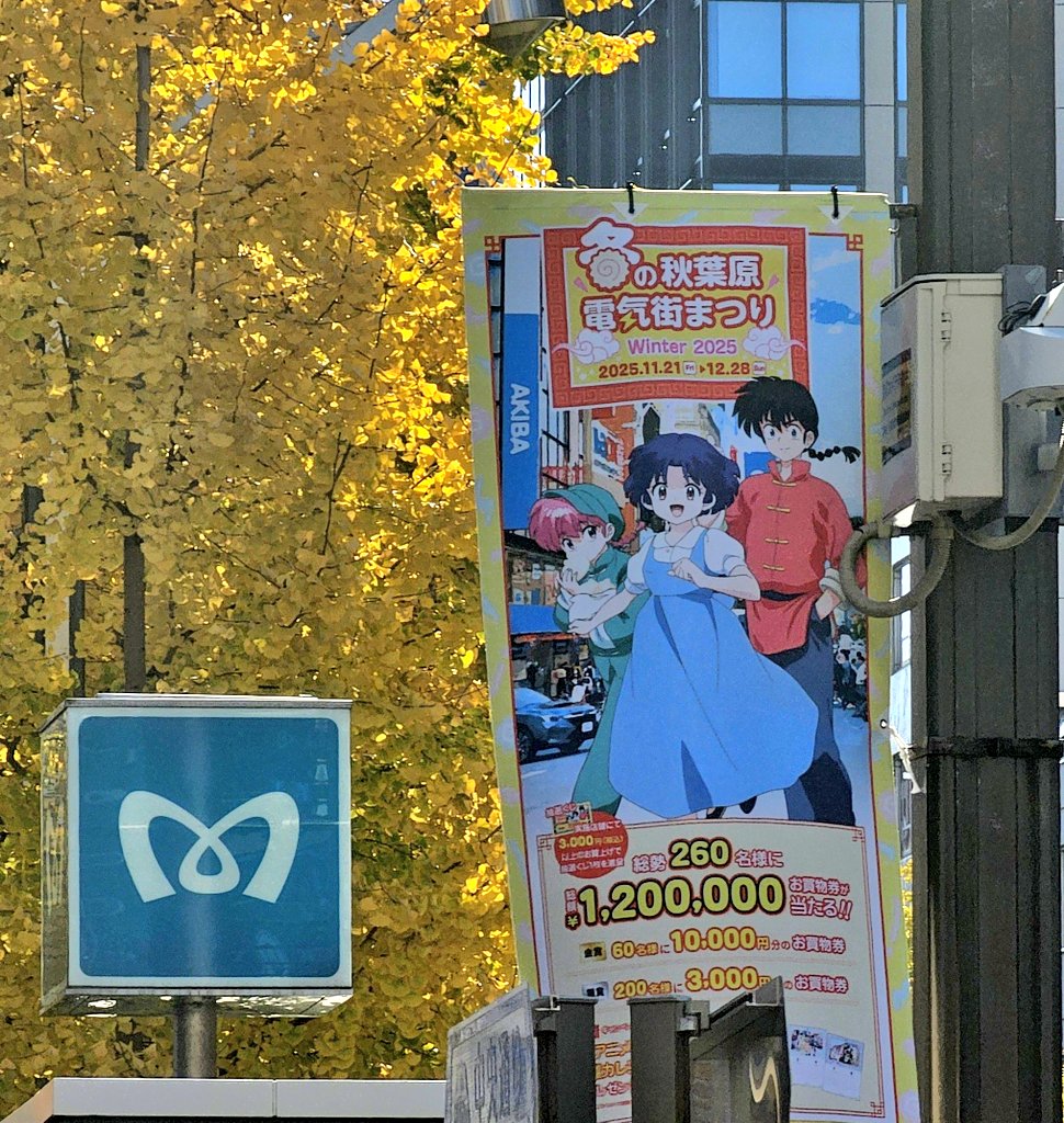 冬の秋葉原電気街まつり2025 らんま1/2のフラッグ発見🏳️‍⚧️