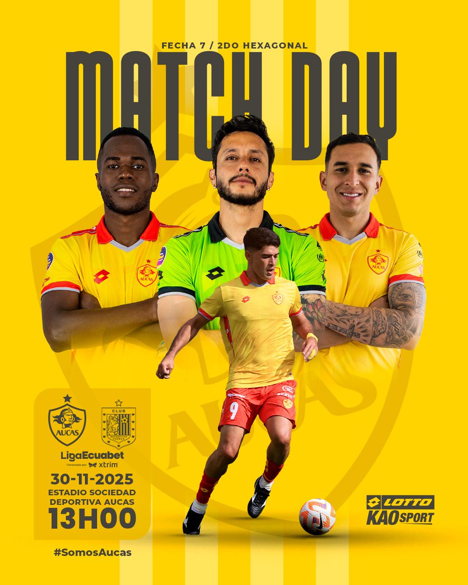 🔛 ¡HOY JUEGA el #ÍdoloDelPueblo 💪 

🆚️ #AUCASVsDeportivoCuenca
⏰️ 13:00
🏟 Sociedad Deportiva Aucas 
🏆<a href="/LigaEcuabetec/">Liga Ecuabet</a>

#SomosAucas 

🟡🔴