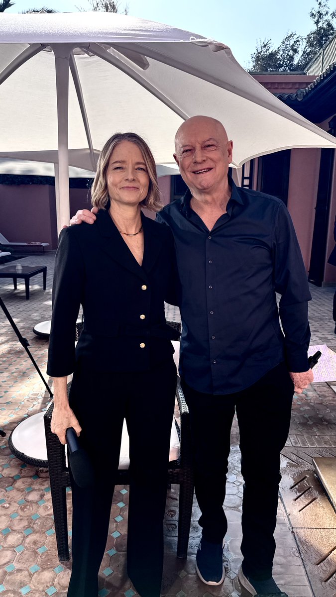 PatrickSimonin's tweet photo. Immense plaisir de retrouver la grande #JodieFoster sur le plateau de @tv5monde au festival international du film de Marrakech qui lui a rendu un vibrant hommage hier soir #Foster #Maroc #FIFM https://t.co/ru0eOQDw9l