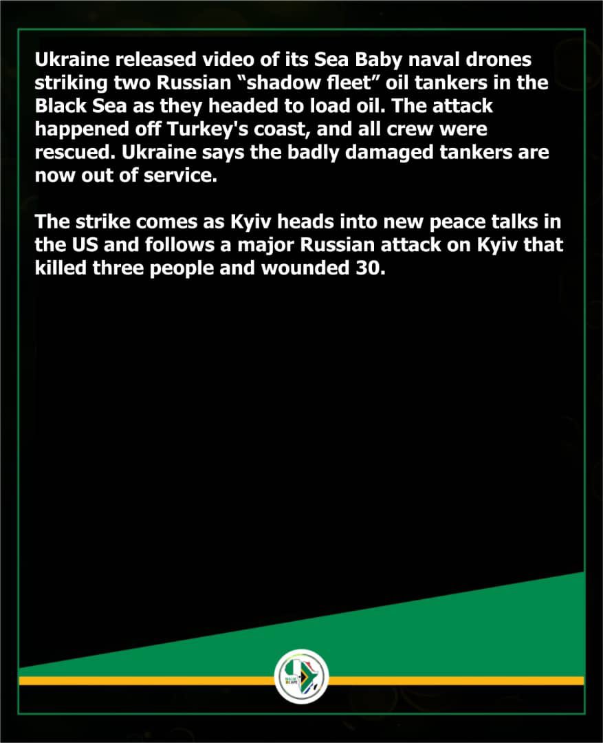 naija2capeblog's tweet image. Ukraine has released new footage showing its naval drones striking Russian oil tankers in the Black Sea, highlighting rising tensions on the maritime front as both sides escalate their strategic operations.

#UkraineWar #BlackSea #DefenceUpdate #GlobalNews #Naija2Cape