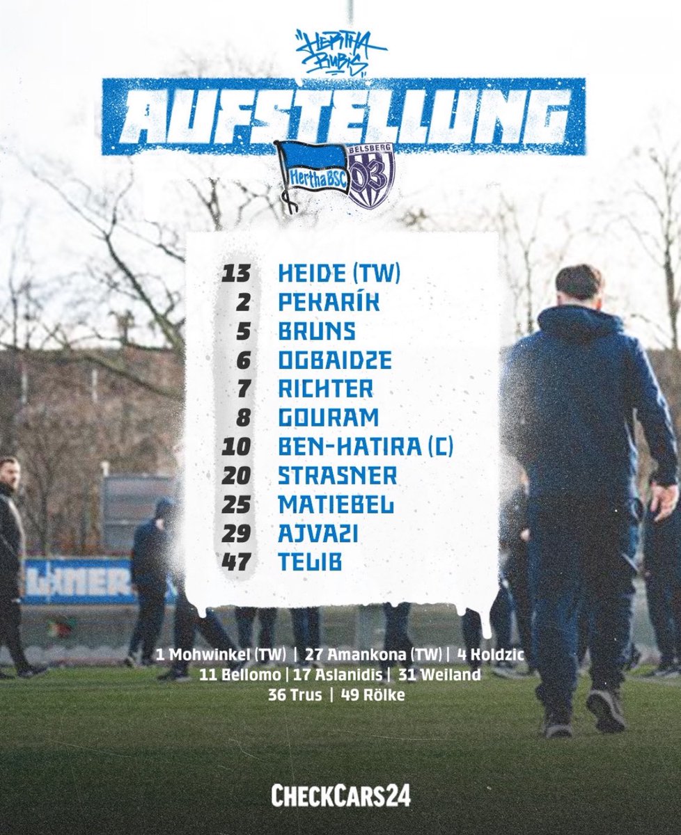 HerthaBerlinSC's tweet photo. Unser Team für #BSCSVB! 🫡
Alles geben, Jungs! 💙🤍
#HaHoHe #HerthaBubis https://t.co/WFWVbOwAxh
