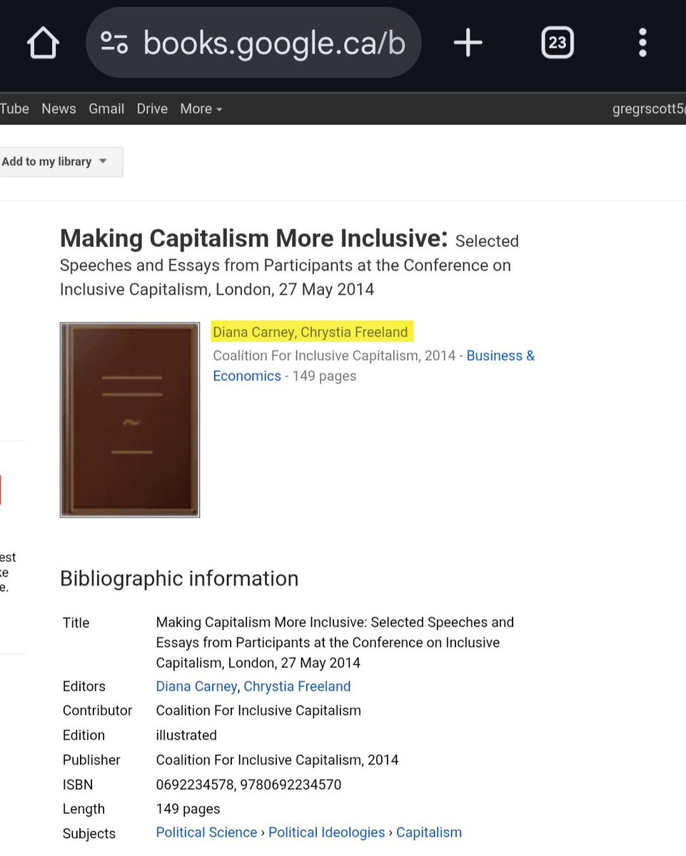 greg_scott84's tweet image. Anyone ever hear about the book that Chrystia Freeland and Diana Carney co-edited that was published with the help of the Coalition for Inclusive Capitalism?