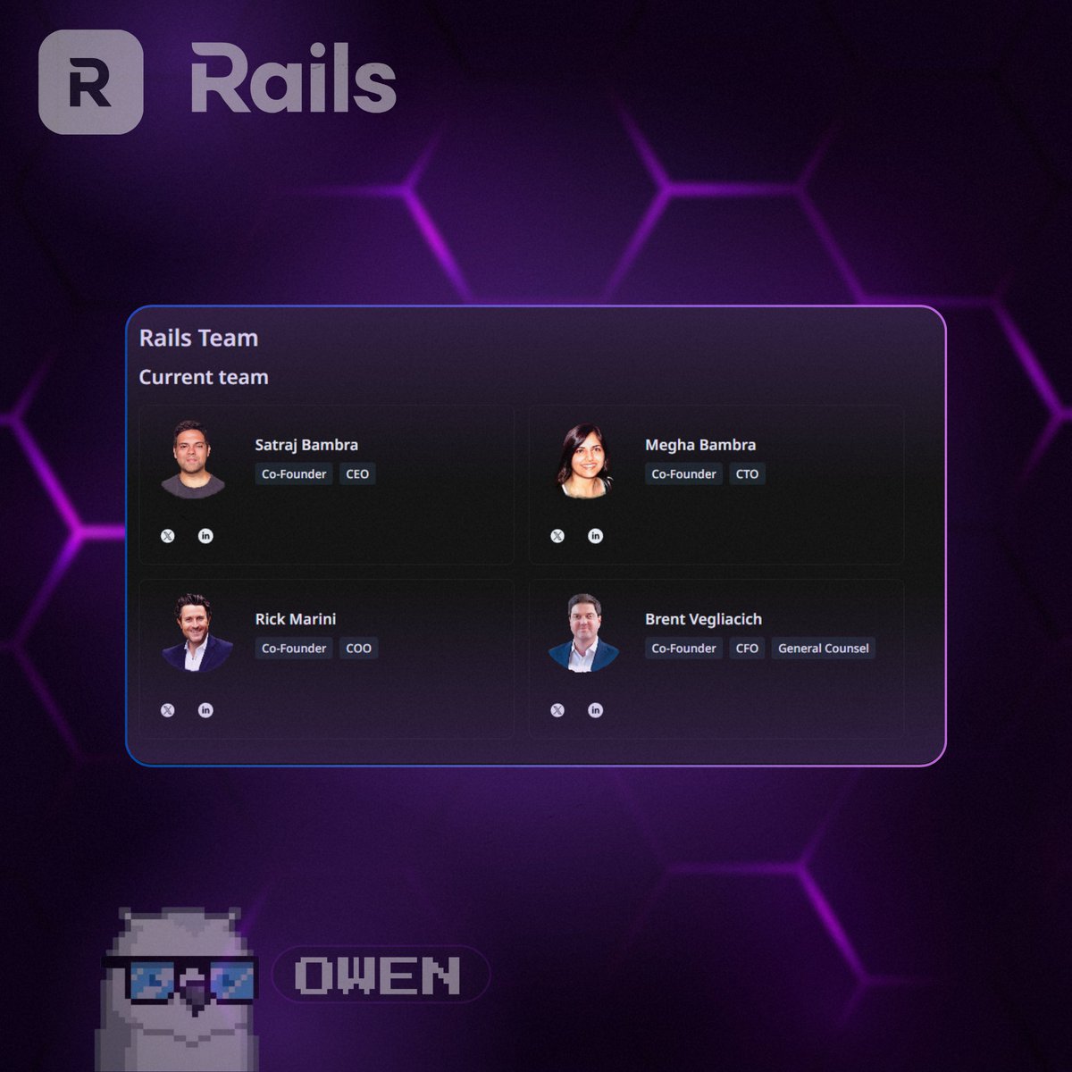0xWhyNotOwen's tweet image. gRails Day 2: The Team Behind Rails Is the Real Signal

  With any hybrid exchange, the tech is only half the story. The real signal is who’s actually building it. 

  Rails isn’t a fresh team testing an idea, it’s a group with years of execution in both crypto and large-scale…