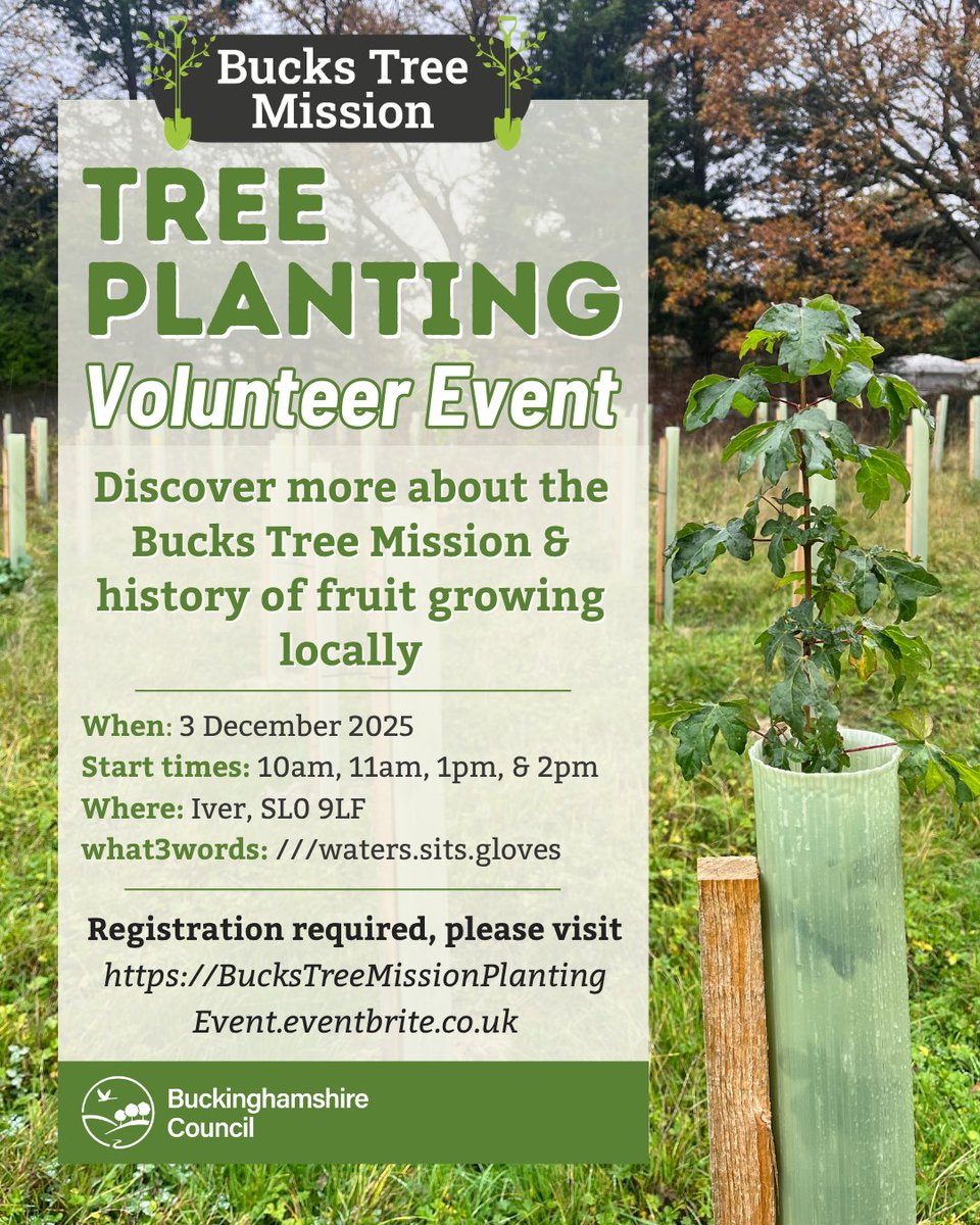 Colne_Valley's tweet image. Tree planting in #Iver on Wednesday 3rd December 10am to 3pm. 
#volunteer for 1 hour to plant trees to help a community green space! Organised by Iver Environment Centre &amp;amp; @BucksCouncil.
eventbrite.co.uk/e/tree-plantin…