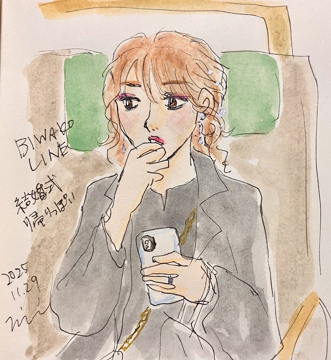 昨日の車内人物スケッチ #スケッチ #イラスト #illustration #sketch #그림