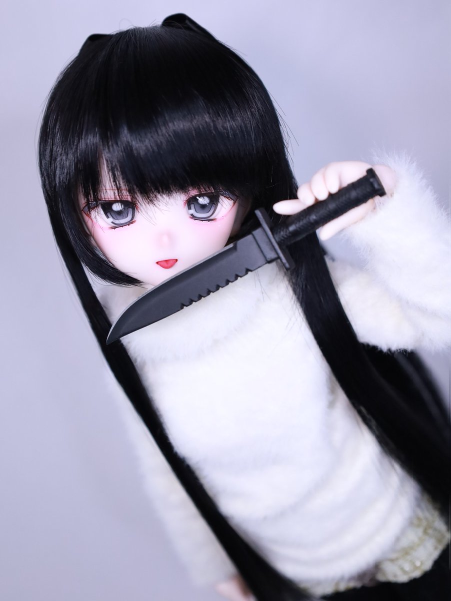 nennesorin's tweet image. ドルパ戦利品
む印様(アカウント分からなかった)のサバイバルナイフ🔪

...お迎えしたばかりなのにごめんなさい💦
舌出してたらやりたくなっちゃう・👅・

#おぺちゃんこ