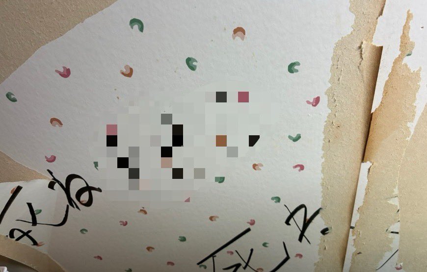 VanenitoS's tweet photo. 壁紙を貼り直そうとしたら、下からこんな文字が出てきた。��が中学高校の時、荒れに荒れていた頃に自分に向けて書いたんだろう。こんな娘の必死な訴えに、上から新しい壁紙を貼って、この部屋を妹に使わせたうちの親はやっぱり異常。。 https://t.co/q8OZWF79bA