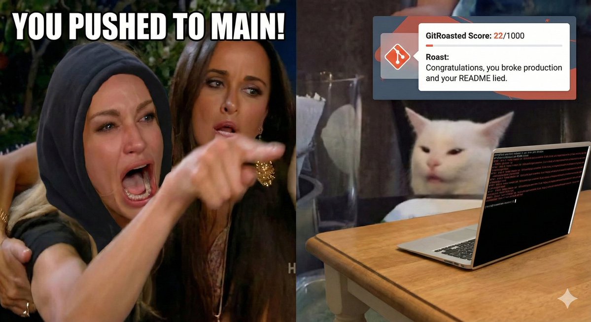 GitRoasted0's tweet image. Try GitRoasted: gitroasted.netlify.app

It roasts your GitHub so hard even your commits start apologizing.
