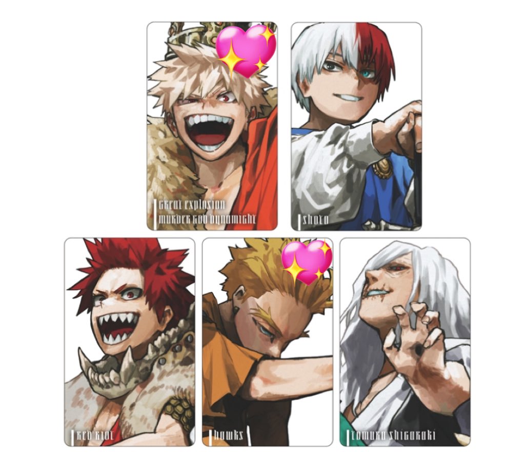 【交換希望】僕のヒーローアカデミア ヒロアカ ジャンプGIGA 新十傑

譲▶️轟、切島、死柄木

求 ▶️爆豪、ホークス

缶バッジ:3セット
カード:2セット