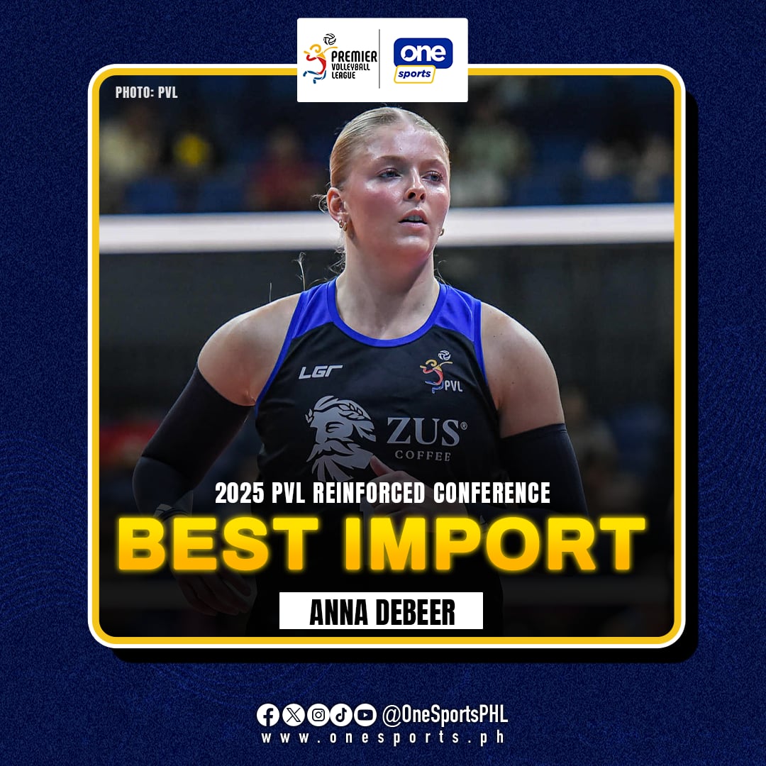 OneSportsPHL's tweet image. ALWAYS FEAR DEBEER 😤💙

Anna DeBeer leaves a lasting mark with world-class skills for the ZUS Coffee Thunderbelles, earning the Best Import honors in the 2025 PVL Reinforced Conference!

#PVL2025 #TheHeartofVolleyball