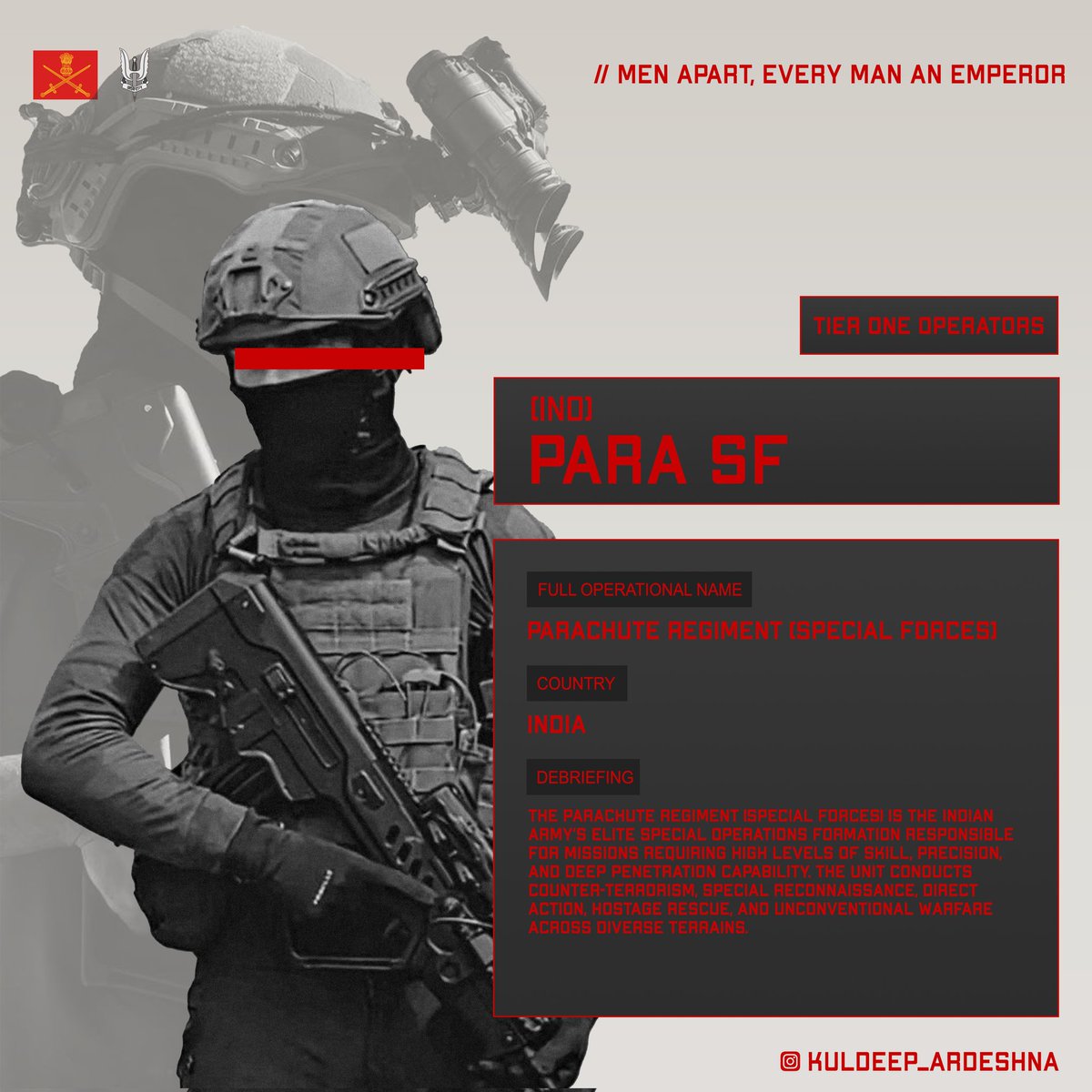 KuldeepArdeshna's tweet image. PARACHUTE REGIMENT विशेषबल 🪖🇮🇳 #India #ParaSF #specialforces #IndianArmy