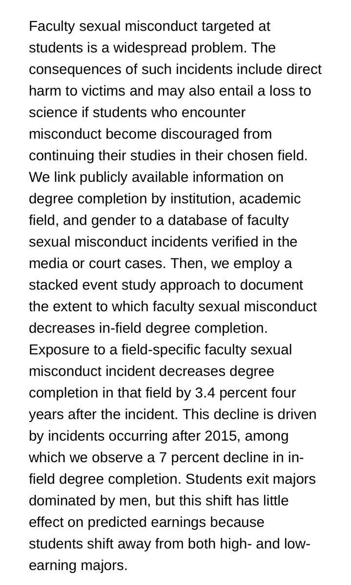 I can’t wait to read this. 

A big challenge in dealing with sexual misconduct in academia is that too many (mostly male) professors think it has no long-term consequences. They can’t understand how it could. “So she had a bad day? We’ve all had bad days. Shake it off.”