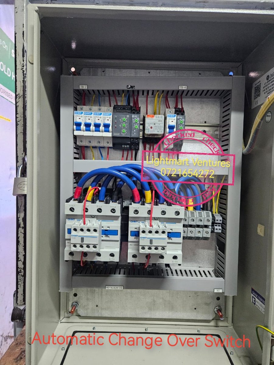 LightmartStima's tweet photo. We assembled an Automatic Change Over Switch, 125amps 3phase. We used Chint Contactors &amp; breakers, Gic Phase failure relays &amp; delay timers.
Ksh. 65000/=
Message lightmartventures on WhatsApp. https://t.co/1PnXIz7KkL https://t.co/HnZCfcob9v