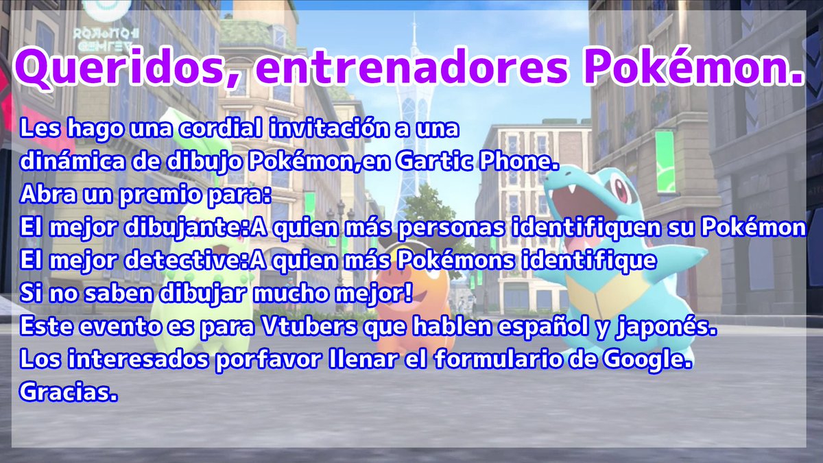 ＜Queridos Entrenadores Pokémon＞
Les tengo una invitacion.
Abra premios Pokémon Shiny🎁✨
El dia de colaboracion sera algun, viernes o sabado noche para Latam.
Si les interesa, por favor llenen el formulario Google.
Gracias.
Formulario:
forms.gle/m8attMfr9rPsxh…