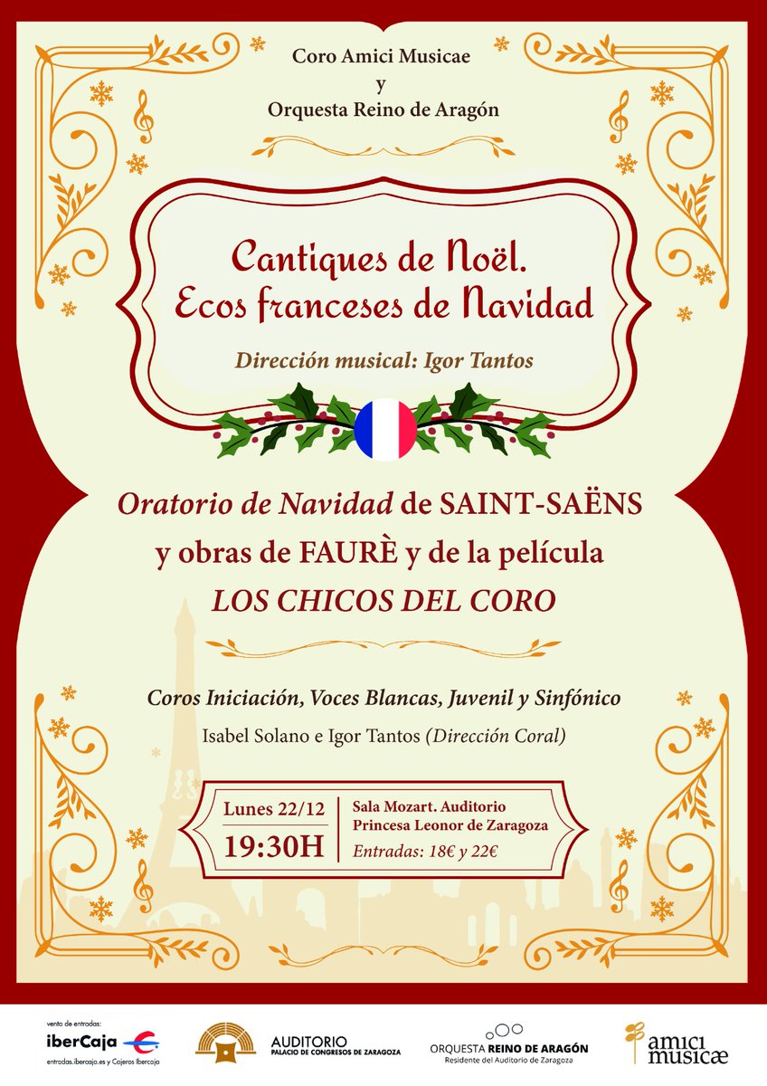 OrquestaORA's tweet photo. 𝗖𝗢𝗡𝗖𝗜𝗘𝗥𝗧𝗢 𝗗𝗘 𝗡𝗔𝗩𝗜𝗗𝗔𝗗

No os perdáis 'Cantiques de Noël', ecos franceses de #Navidad. Con más de 150 artistas en escena, la orquesta recorrerá, junto a las secciones íntegras del Coro Amici Musicae (@AmiciMusicae), los temas clásicos franceses de la Navidad... https://t.co/3PnyLmfoC7