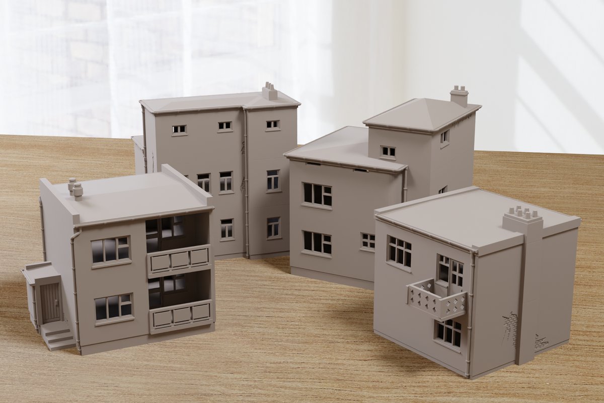 From quiet European suburbs to tense street corners, this new STL building set captures it all.
Print your next urban battlefield this December! #Patreon and #MyMinifactory Subscribers will get early access to the complete STL bundle this December!