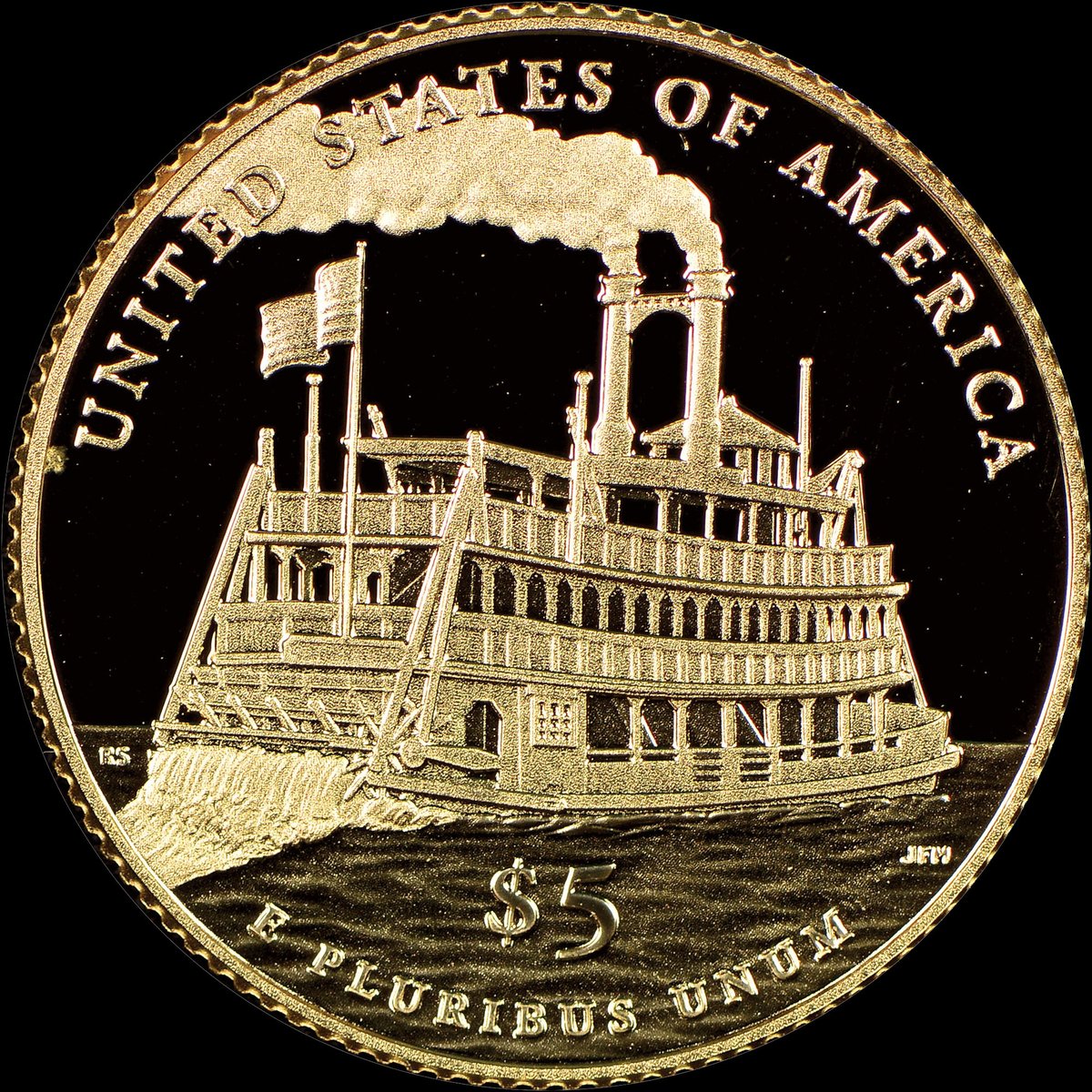 Coin of the Day: On this day in 1835, author Mark Twain was born. This 2016-W Proof Gold $5 shows the author and a steamboat, alluding to an early job that helped guide his literary career. #coins #uscoins #moderncoins #goldcoins #gold #marktwain #twain #author #todayinhistory