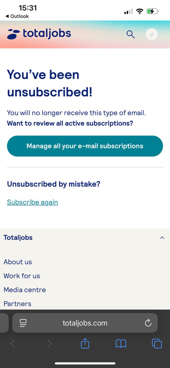 JMORAN_10's tweet photo. @TotaljobsUK  - here’s my three attempts to unsubscribe from your email alerts this week alone any chance of them actually stopping? https://t.co/lnQtX0vm5g