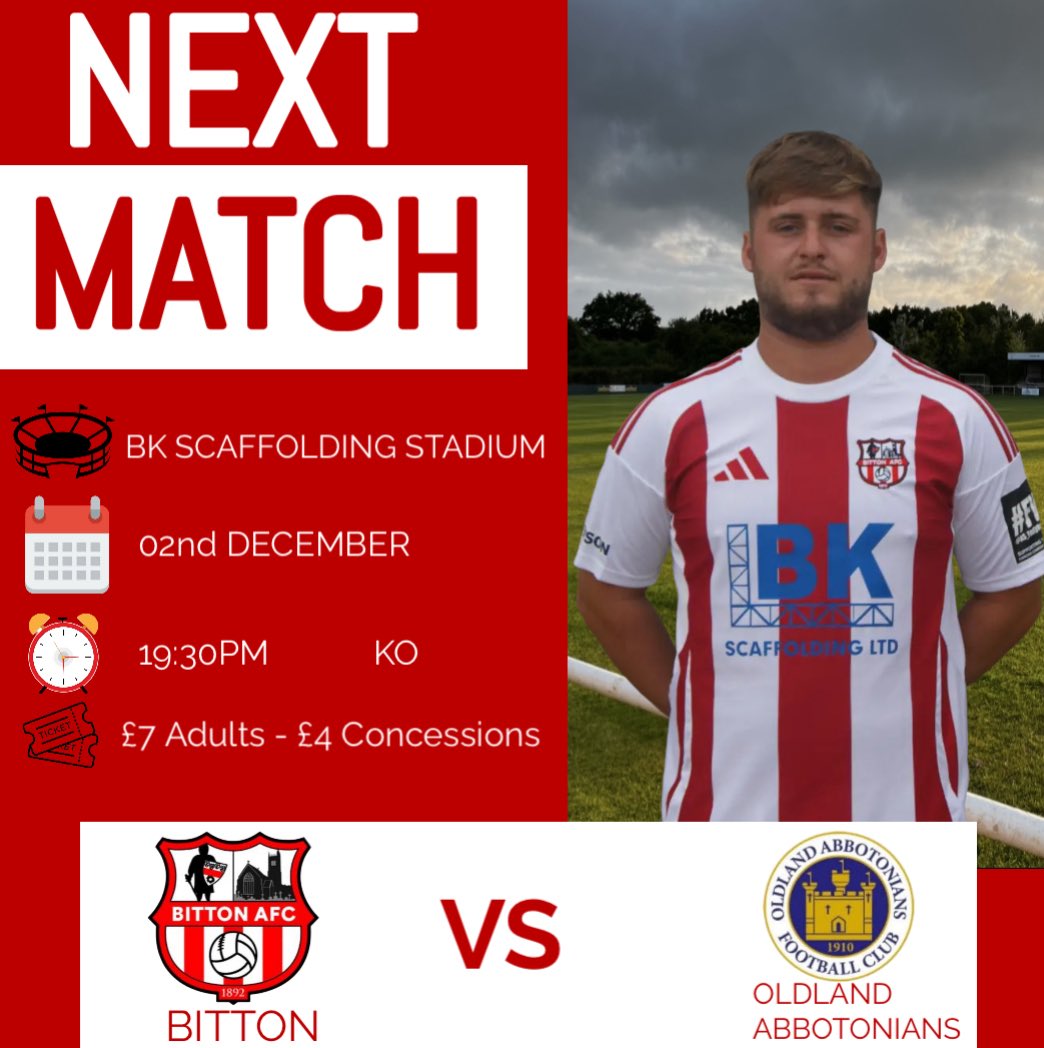 BittonAFC's tweet image. This week we face Oldland in the County Cup at The BK Scaffolding Stadium !!