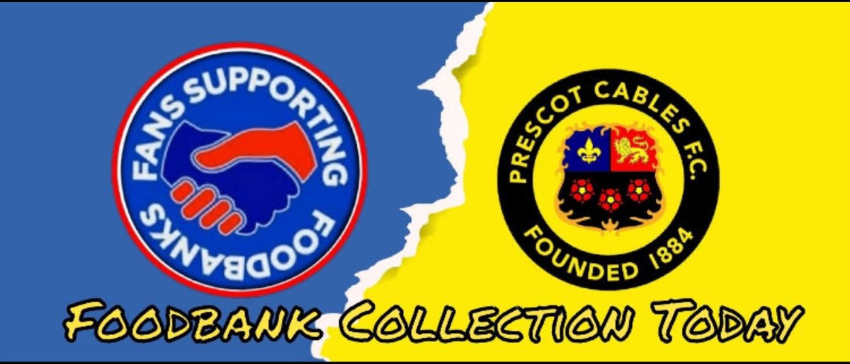 Cables Fans Supporting Food Banks donation point back again Tuesday v Lower Breck. Your donations all go to local people, helping the young, old and the most vulnerable in our community.⁦⁦<a href="/PrescotCablesFC/">Prescot Cables FC</a>⁩⁦⁦⁦<a href="/SFoodbanks/">FANS SUPPORTING FOODBANKS #RightToFood</a>⁩⁦ #RightToFood#SolidarityNotCharity.