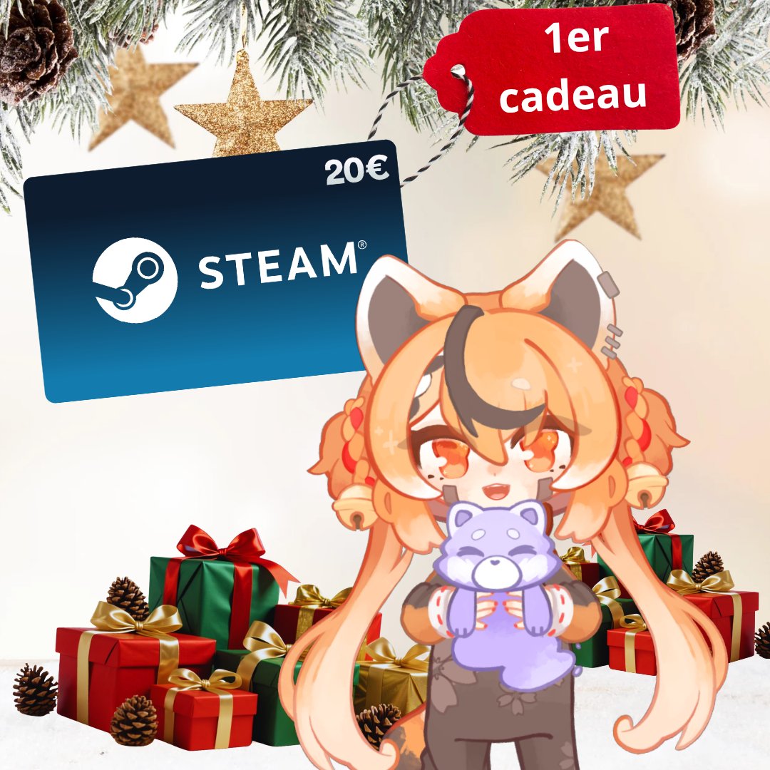 🎁 Hello mes petits esprits 👻
Pour décembre, je vous ai préparé un calendrier de l’Avent avec des cadeaux chaque semaine !

👉 Semaine 1 : une carte Steam de 20€ à gagner

Pour participer : RT + Like + Follow
Le tirage aura lieu sur Twitch le 08 décembre.

Bonne chance ✨