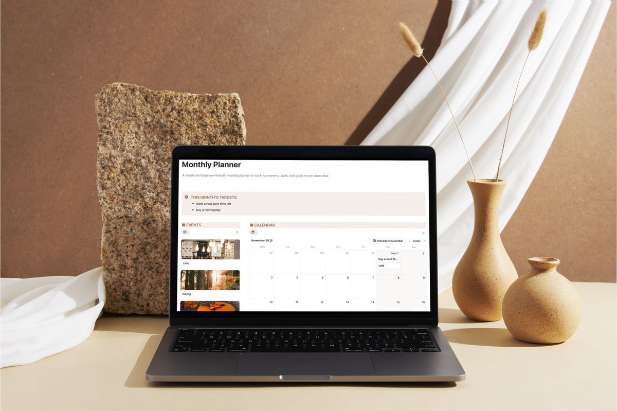 LexLab_LegaL's tweet image. This #Notion Monthly Planner makes high-level planning simple

✅Goals &amp;amp; Calendar: Set targets and track events clearly
✅ Habits &amp;amp; Budget: Track daily habits and manage spending on one page

Stop overthinking. Start planning simply
👉notion.com/templates/simp…