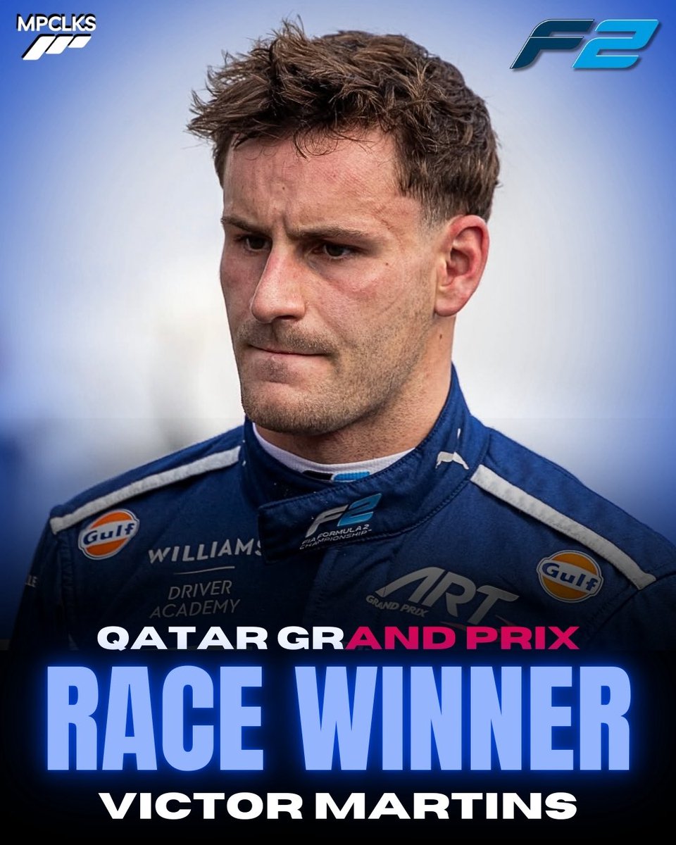 MotorspoClicks's tweet image. 🏆🇮🇹 LEONARDO FORNAROLI WINS THE FIA FORMULA 2 CHAMPIONSHIP IN 2025 WITH ONE SPARE ROUND

The Italian takes the championship home as Victor Martins wins the Qatar Grand Prix👏

#F2 #Fornaroli #Martins