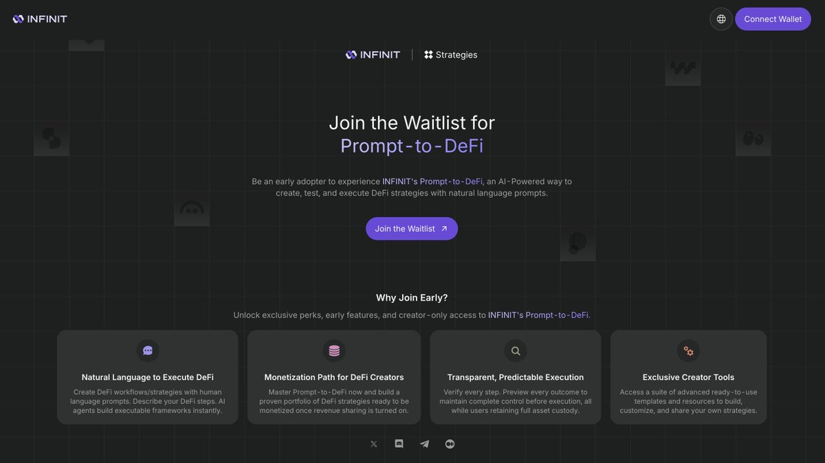KtownSexyindian's tweet image. Tried @Infinit_Labs this week  not another DeFi widget, but a coordination layer that actually feels like infrastructure. Instead of one giant agent it uses a swarm of specialists to translate simple natural language into atomic on‑chain flows, simulate outcomes, and execute from…