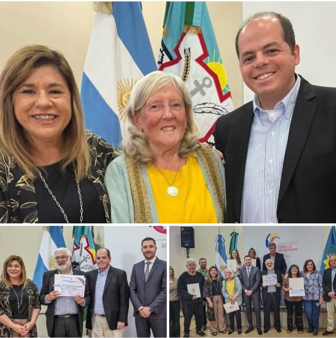 Distinguimos a varios vecinos que se destacan por su labor  y compromiso con la ciudad.
Cr. Alberto Tramontana por su trayectoria y su aporte al enriquecimiento del acervo cultural. 
También a la Dra Maria del Carmen Striebeck por su  trabajo en la Fundación Cecilia Grierson.