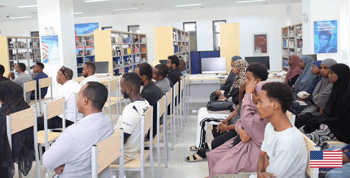 US_Emb_Djibouti's tweet photo. 🇺🇸🤝🇩🇯 IA & Entrepreneuriat : Libérer le potentiel de la jeunesse djiboutienne

Ce mercredi 26 novembre, à l’American Corner Balbala, l’Ambassade des États-Unis à Djibouti, en collaboration avec nos partenaires djiboutiens, a organisé une mini-conférence consacrée à l’impact croissant de l’Intelligence Artificielle sur l’entrepreneuriat.
🎙️ Animée par Abdifatah Youssouf Farid, ancien participant du YALI Regional Leadership Center et jeune leader engagé, aux côtés d’experts américains en technologie et en économie, la session a permis aux participants de découvrir comment l’IA transforme les modèles d’affaires, optimise la prise de décision et crée de nouvelles perspectives professionnelles pour la jeunesse djiboutienne.
💡 Les échanges ont mis en avant le rôle de l’IA comme moteur d’innovation, de compétitivité et de croissance économique durable.
Cet événement illustre l’engagement continu de l’Ambassade des États-Unis à encourager l’innovation, renforcer les compétences du futur et soutenir les jeunes entrepreneurs djiboutiens en les connectant aux technologies émergentes et aux opportunités globales.
✨ Ensemble, inspirons les entrepreneurs de demain !
@ANPC_Djibouti

🇺🇸🤝🇩🇯 AI & Entrepreneurship Mini-Conference

On Wednesday, November 26, at the American Corner Balbala, the U.S. Embassy in Djibouti — together with Djiboutian partners — hosted a mini-conference highlighting how Artificial Intelligence is transforming entrepreneurship and driving new economic opportunities.
🎙️ Led by Abdifatah Youssouf Farid, a YALI Regional Leadership Center alumnus, and supported by U.S. Embassy experts in technology and economics, the session offered participants insights into how AI can accelerate innovation, enhance decision-making, and fuel the creation of smart business solutions in Djibouti.
💡 The discussion underscored the vital role of AI in expanding access to future-focused careers and strengthening the digital economy.
This initiative reflects the U.S. Embassy’s ongoing commitment to:
• Empower Djiboutian youth
• Promote emerging technologies and tech-driven entrepreneurship
• Support sustainable economic development and innovation
✨  Innovation starts here — and the future is within reach. @ANPC_Djibouti