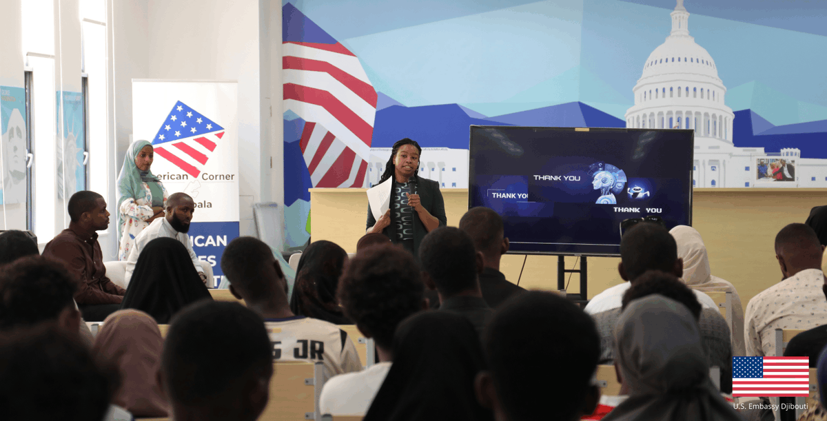 US_Emb_Djibouti's tweet photo. 🇺🇸🤝🇩🇯 IA & Entrepreneuriat : Libérer le potentiel de la jeunesse djiboutienne

Ce mercredi 26 novembre, à l’American Corner Balbala, l’Ambassade des États-Unis à Djibouti, en collaboration avec nos partenaires djiboutiens, a organisé une mini-conférence consacrée à l’impact croissant de l’Intelligence Artificielle sur l’entrepreneuriat.
🎙️ Animée par Abdifatah Youssouf Farid, ancien participant du YALI Regional Leadership Center et jeune leader engagé, aux côtés d’experts américains en technologie et en économie, la session a permis aux participants de découvrir comment l’IA transforme les modèles d’affaires, optimise la prise de décision et crée de nouvelles perspectives professionnelles pour la jeunesse djiboutienne.
💡 Les échanges ont mis en avant le rôle de l’IA comme moteur d’innovation, de compétitivité et de croissance économique durable.
Cet événement illustre l’engagement continu de l’Ambassade des États-Unis à encourager l’innovation, renforcer les compétences du futur et soutenir les jeunes entrepreneurs djiboutiens en les connectant aux technologies émergentes et aux opportunités globales.
✨ Ensemble, inspirons les entrepreneurs de demain !
@ANPC_Djibouti

🇺🇸🤝🇩🇯 AI & Entrepreneurship Mini-Conference

On Wednesday, November 26, at the American Corner Balbala, the U.S. Embassy in Djibouti — together with Djiboutian partners — hosted a mini-conference highlighting how Artificial Intelligence is transforming entrepreneurship and driving new economic opportunities.
🎙️ Led by Abdifatah Youssouf Farid, a YALI Regional Leadership Center alumnus, and supported by U.S. Embassy experts in technology and economics, the session offered participants insights into how AI can accelerate innovation, enhance decision-making, and fuel the creation of smart business solutions in Djibouti.
💡 The discussion underscored the vital role of AI in expanding access to future-focused careers and strengthening the digital economy.
This initiative reflects the U.S. Embassy’s ongoing commitment to:
• Empower Djiboutian youth
• Promote emerging technologies and tech-driven entrepreneurship
• Support sustainable economic development and innovation
✨  Innovation starts here — and the future is within reach. @ANPC_Djibouti