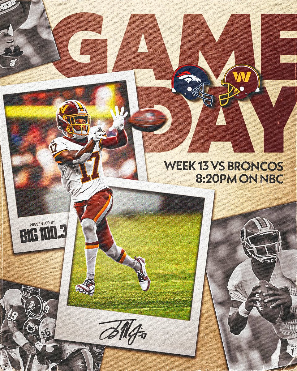 GAMEDAY AT <a href="/NWStadium/">Northwest Stadium</a> 

<a href="/BIG100Radio/">BIG 100 - Home of the Washington Commanders</a> | #RaiseHail