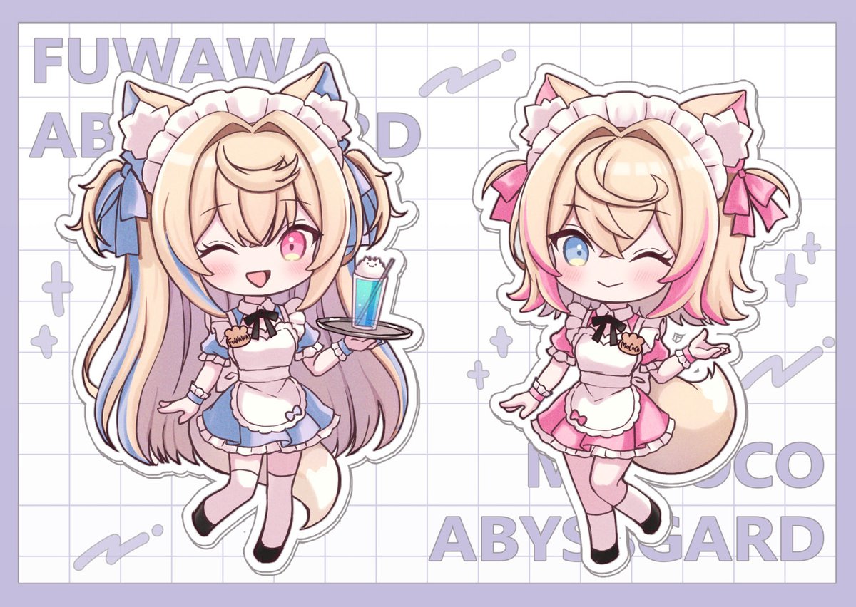 sakuraume_0u0's tweet image. 学マスとFUWAMOCOちゃん〜！
冬コミ用グッズのため立ち絵とSD多めです🌟✨🐾
#今月描いた絵を晒そう