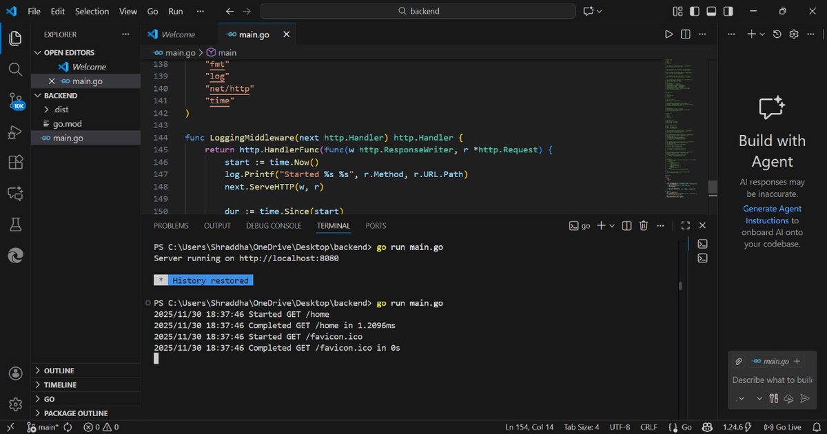 Shraddha_401's tweet image. Starting my backend journey with Go✨
Excited to see how far curiosity can take me.
Let’s GO!!!!😉
#Go #BackEndDevelopment #Backend