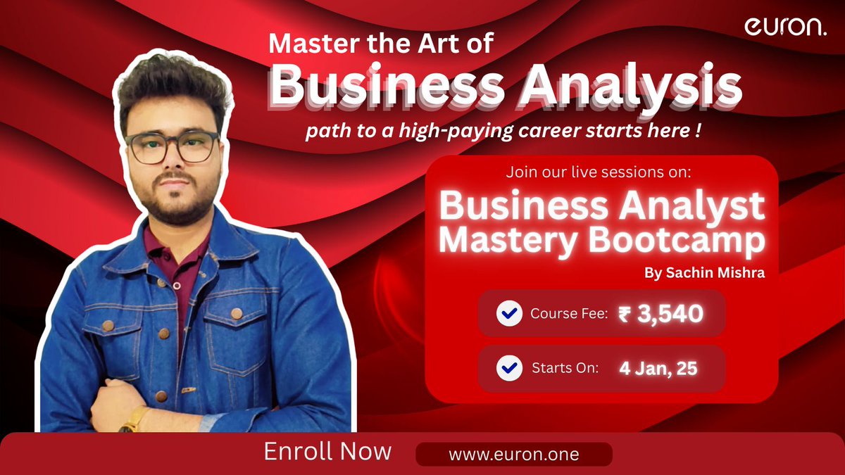 09sudhanshukuma's tweet image. Turn business chaos into clarity !
Become the Business Analyst who turns data into decisions in just 3 months. 

#BusinessAnalyst #Euron 
Enroll Now: euron.one/course/busines…