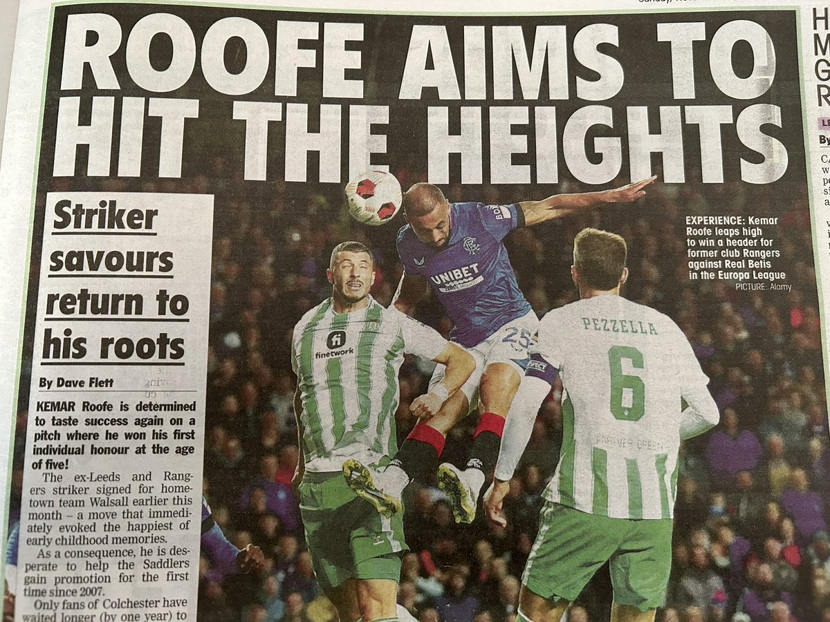 daveflettpress's tweet image. One for @WFCOfficial fans. I spoke to Kemar @roofe about how he’s relishing playing for his home-town club in a stadium where he won his first individual prize in football at the age of 5! Full story in @TheLeaguePaper - in shops now and always great value for £2.20. #Saddlers