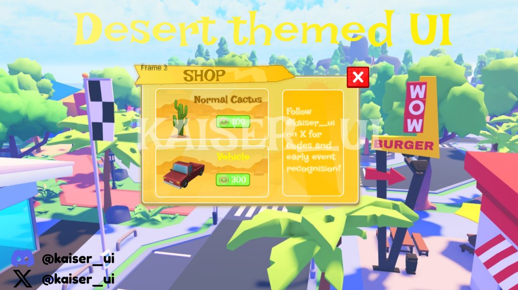 kaiser_ui's tweet photo. An simple desert-themed UI, cartoon-style UI, thoughts?
Looking for an UI designer?👀
DM on discord:- kaiser_ui https://t.co/fYuwjdoEd8