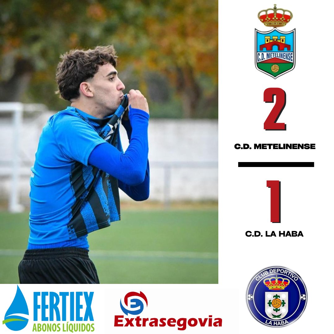 🔵 FINAL 🔵 

<a href="/cdmetelinense/">cdmetelinense</a> 2-1 <a href="/cd_lahaba/">Club Deportivo La Haba</a> 

 💥 OTRA VICTORIA MÁS 

➡️ El Juan Antonio Muñoz dictó sentencia, nueva victoria ante el líder invicto. Partido muy intenso en el que  los 3 puntos se queden en casa. 

💙 VAMOS AZULES

⚽ Goles de <a href="/angelcastilla94/">angel castilla</a> y Jorge