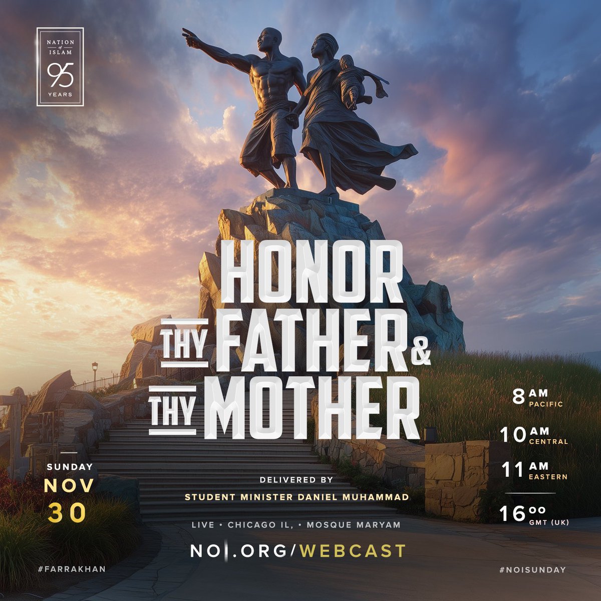 Student Minister Daniel Muhammad (@GodDanielM) speaks!

Tune in at 10am CST as we stream live from the headquarters of The Nation of Islam!

💻 media.noi.org

#NOISundays