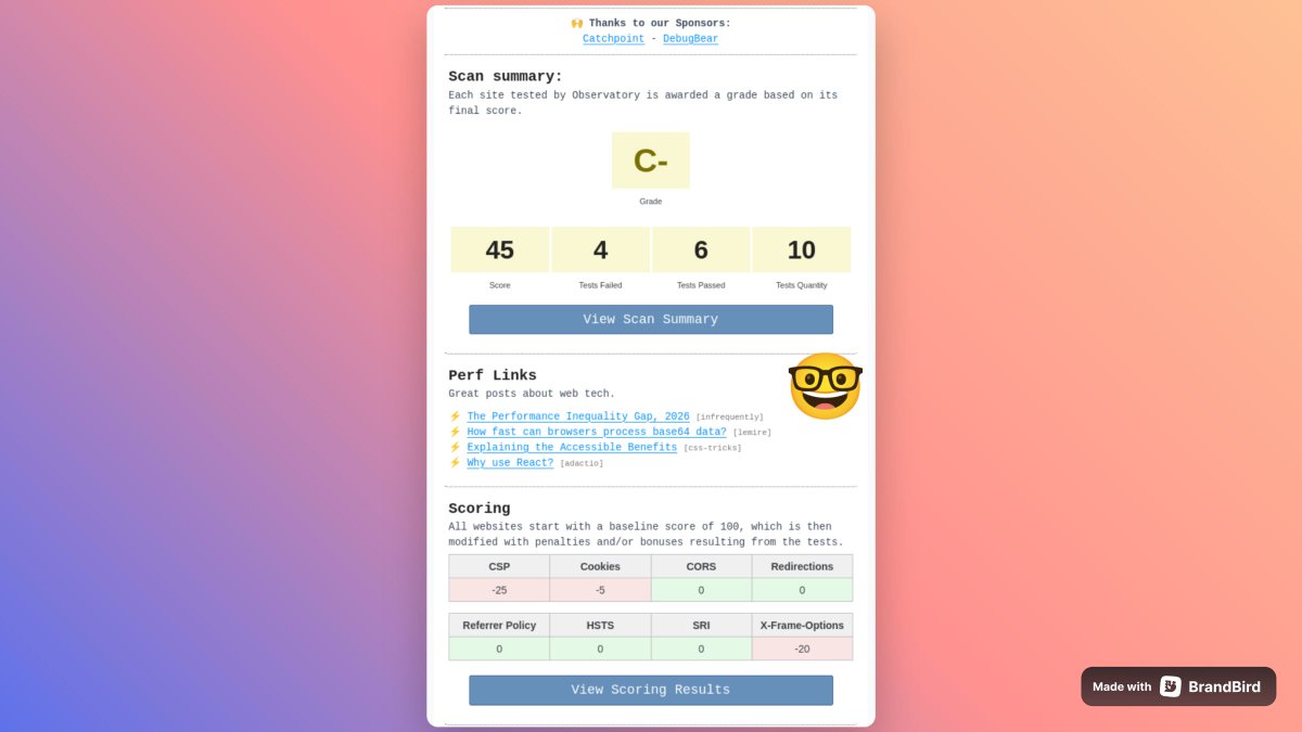 WebPerfReport's tweet image. ⚡Featured posts this week:
✨ The Performance Inequality Gap, 2026: @slightlylate 
✨ How fast can browsers process base64 data?: @lemire 
✨ Explaining the Accessible Benefits: @geoffreygraham 
✨ Why use React?: @adactio 
🙏 Special thanks to the authors! 
#webperf
