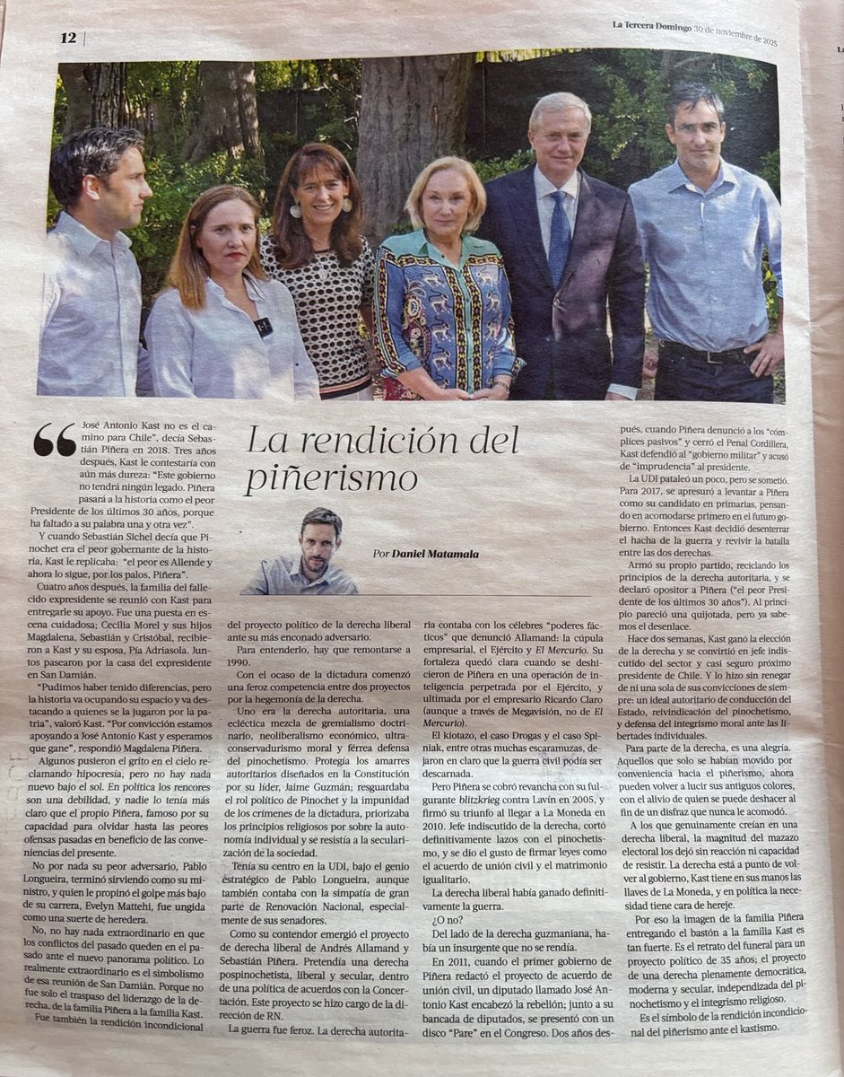 DMatamala's tweet photo. Columna: La rendición del piñerismo https://t.co/gYZ7CqCDXB